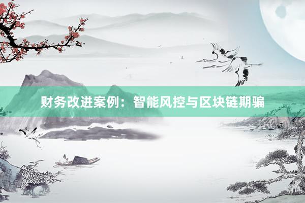 财务改进案例：智能风控与区块链期骗