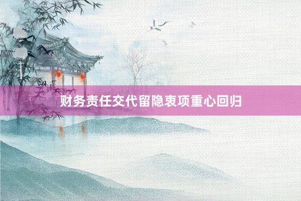 财务责任交代留隐衷项重心回归